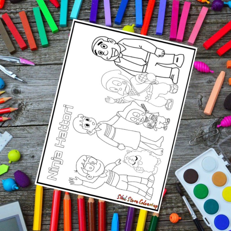 

Kertas Mewarnai Gambar Anak Tema Ninja Hattori / Kertas Gambar (10 Lembar Gambar)