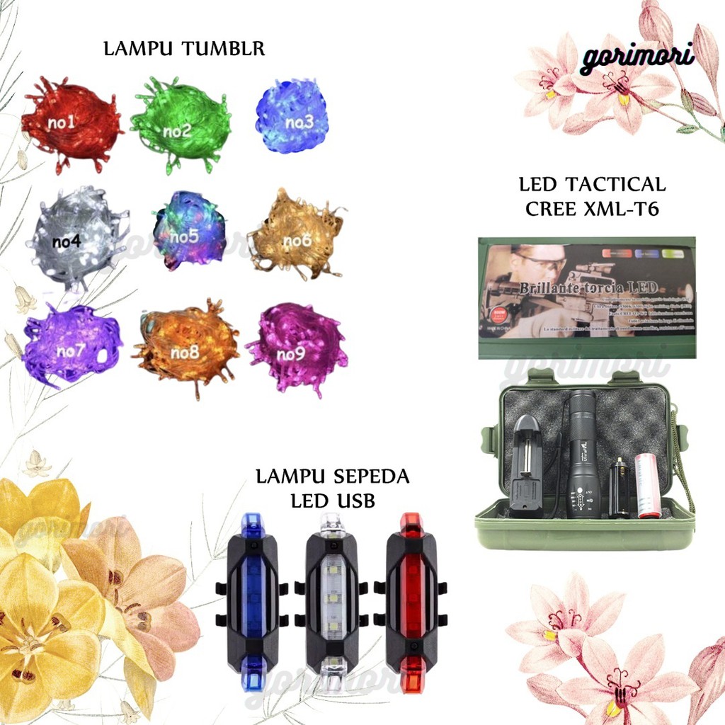 [𝙂𝙊𝙍𝙄𝙈𝙊𝙍𝙄] LAMPU SEPEDA LED USB /LAMPU TUMBLR/ SENTER/ LAMPU NATAL/LAMPU DEKORASI LED