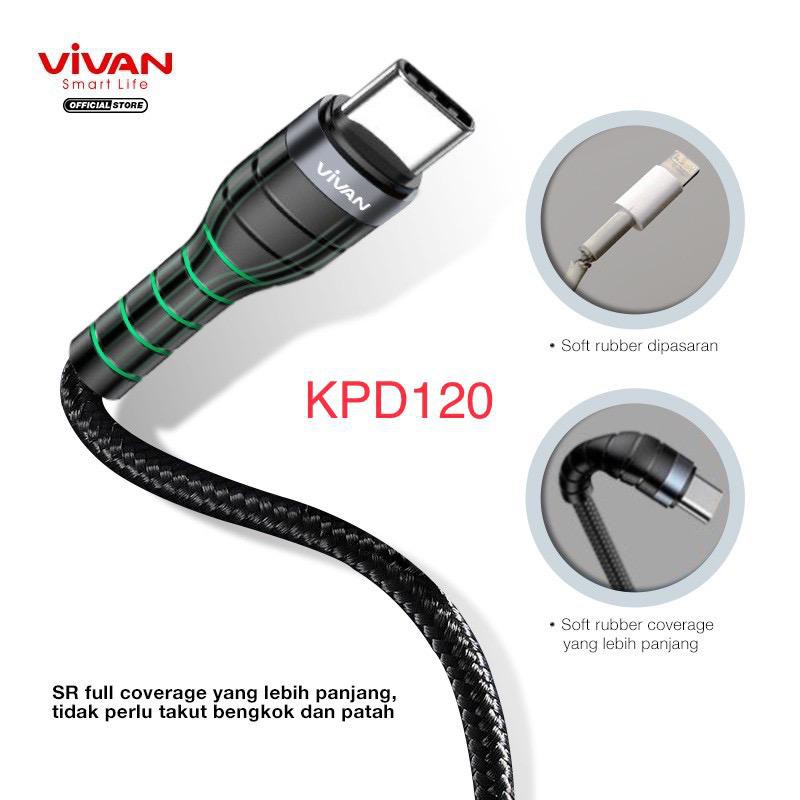 KABEL DATA VIVAN KPD100S TYPE-C TO TYPE-C  100CM ORIGINAL