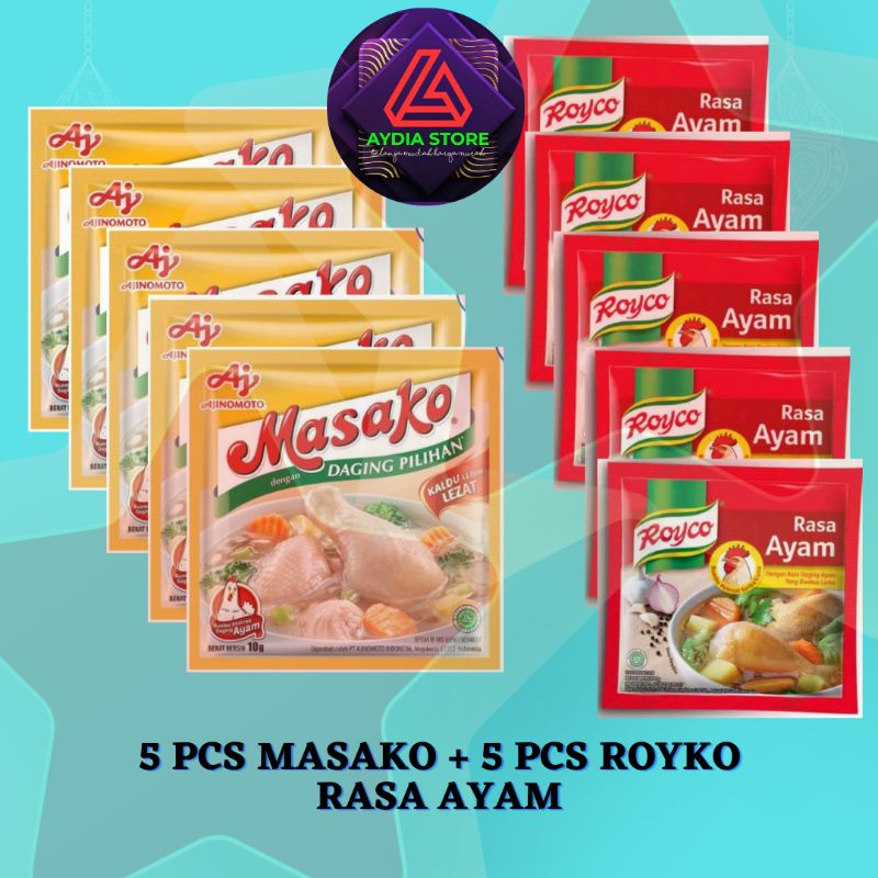 

BUMBU PENYEDAP ROYCO / MASAKO rasa AYAM ISI 10 PCS