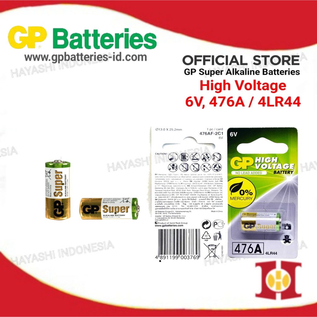 Baterai 476A 4LR44 6V Alkaline GP Original