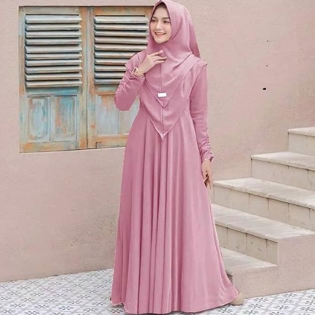 MAYRA SET SYARI / Gamis Plus Kerudung / Gamis Plus Jilbab /Gamis Jumbo
