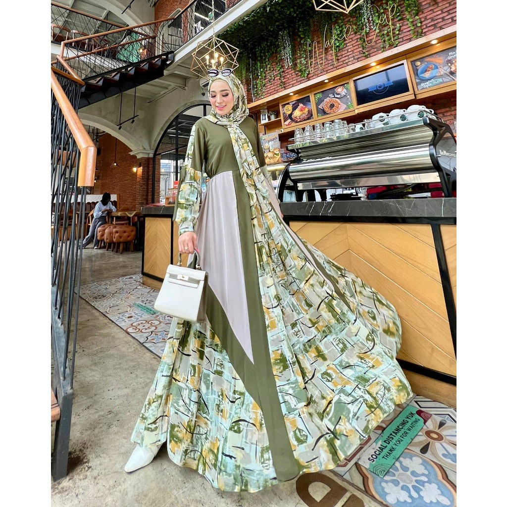 Dress Hanum 3 Fashion Muslim kekinian/Pesta/Kondangan/