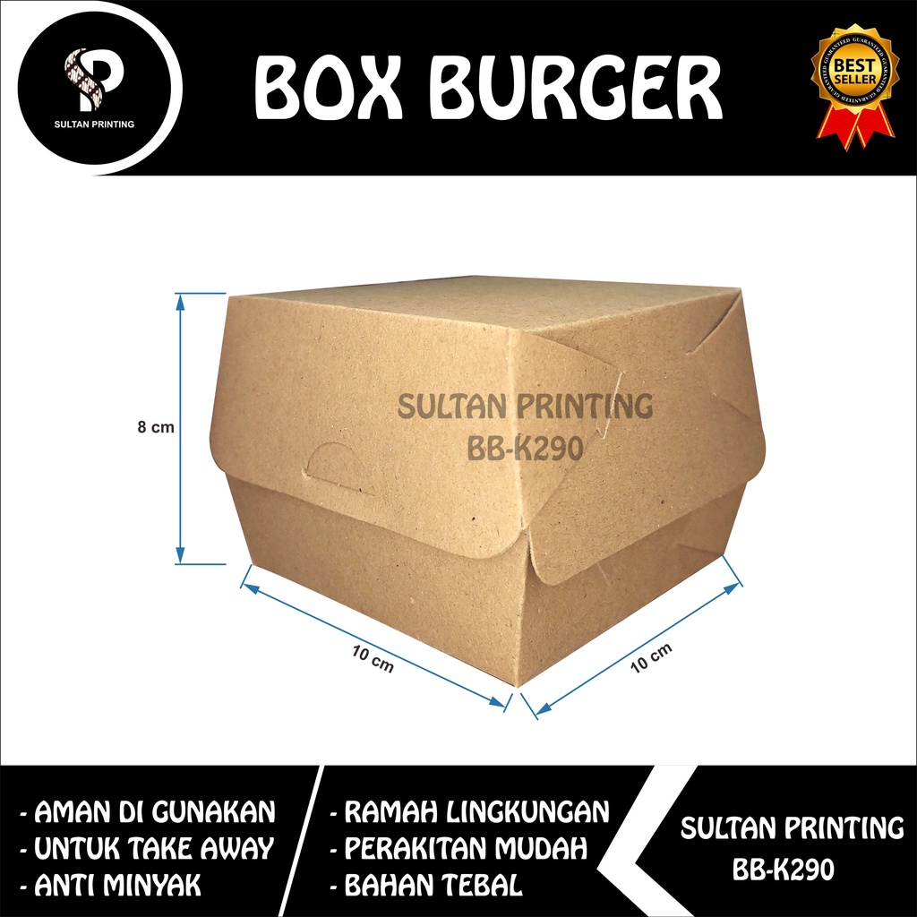 BOX BURGER / PAPER BOX BURGER / KOTAK BURGER KRAFT PE