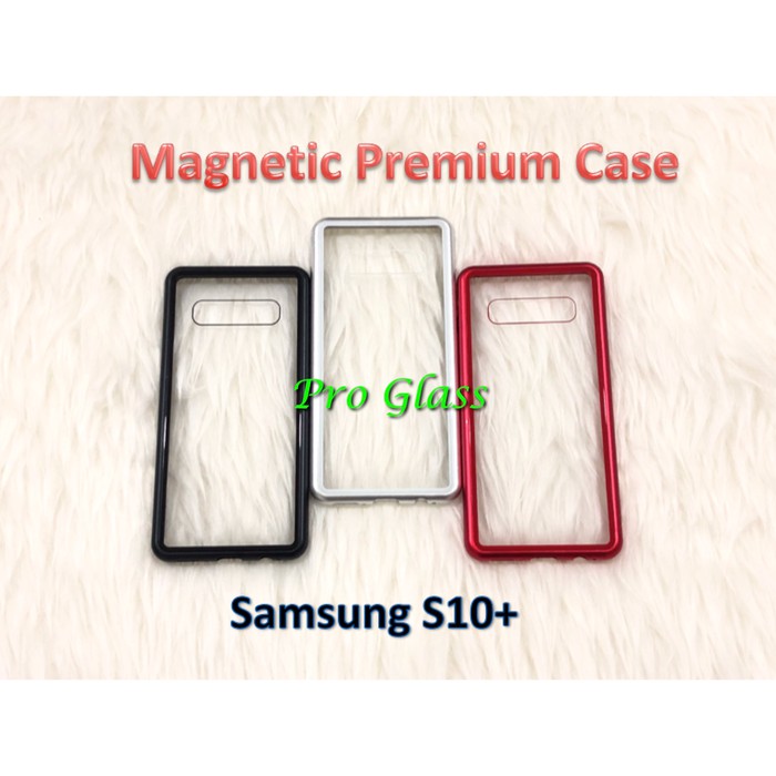 Magnetic Case Samsung S10 / Samsung S10+ with Premium Back tempered Glass Magnet