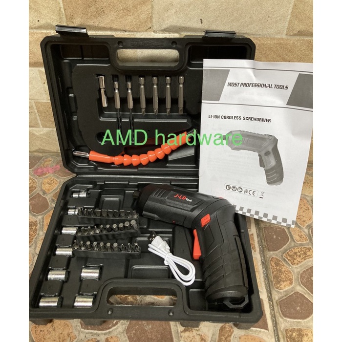 Mesin Bor Bor Obeng Cordless Screwdriver Full Set Toolkit 4.2V Jld (Bosch,Fisch