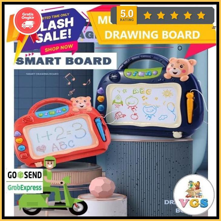 

Mainan Anak Musical Magnetic Drawing Board / Papan Tulis Magnet - Merah Ready789