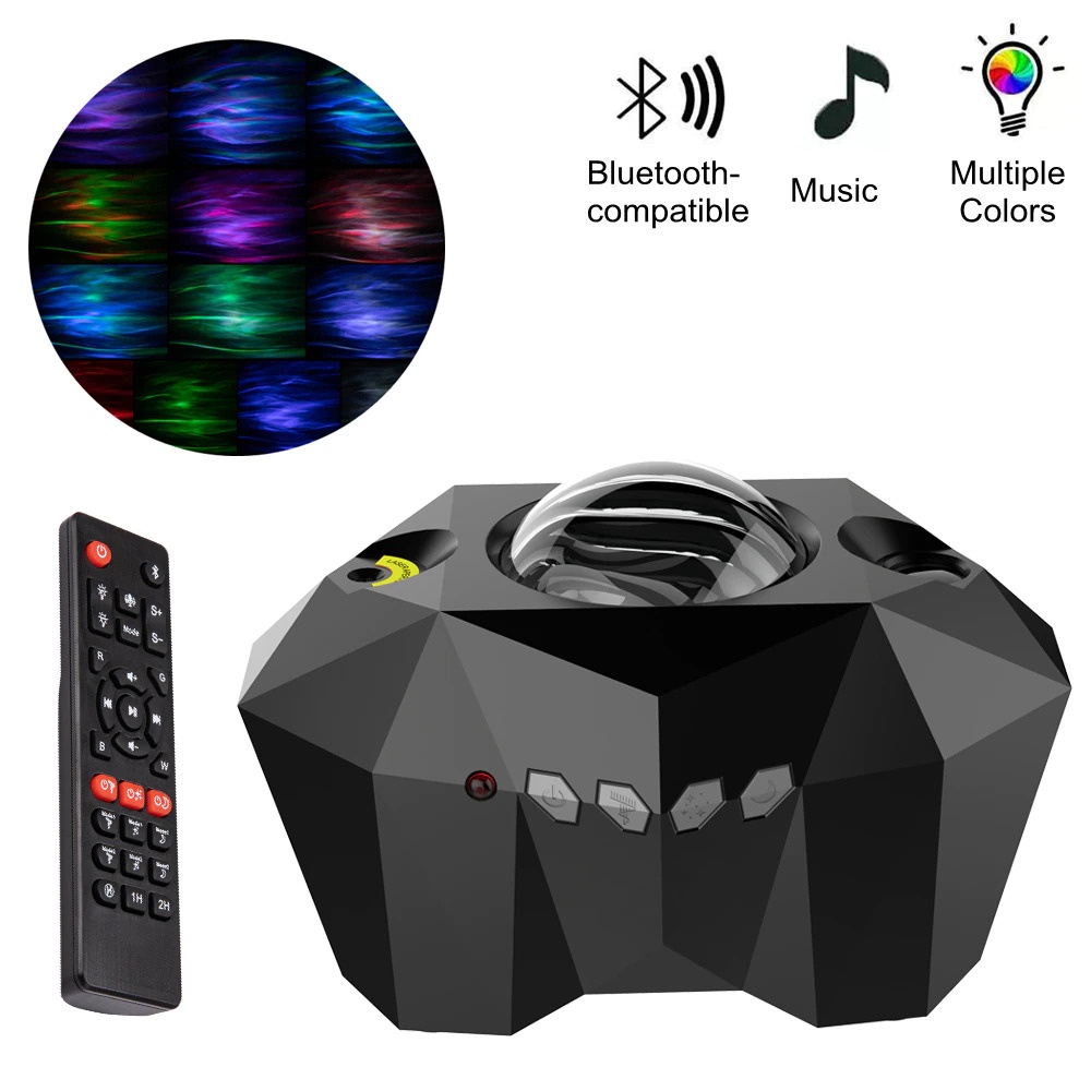 Lampu Proyektor Tidur Cahaya Bintang Galaxy Light Starry Sky with Bluetooth Speaker - AC6923 - Black