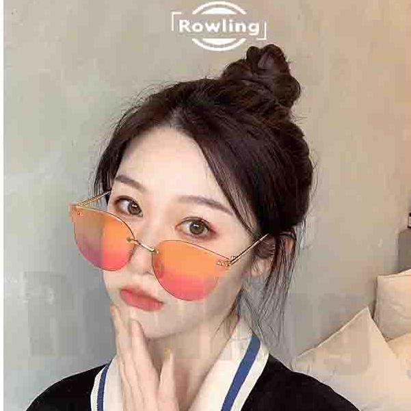 Rowling(ka-135)Kacamata  Hitam Terbaru Wanita No frame Titanium Rantai Style Kacamata Fashion Murah/Kacamata Sunglasses Import Wanita Kacamata Fashion