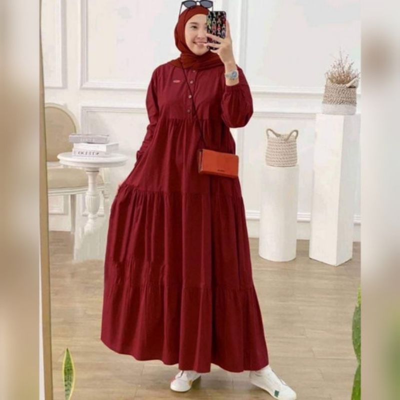 [BISA COD]/MIDI KIRANIA GAMIS KIRANIA/MIDI DRESS GAMIS RAYON/MIDI SUSUN MIDI DRES BUSUI