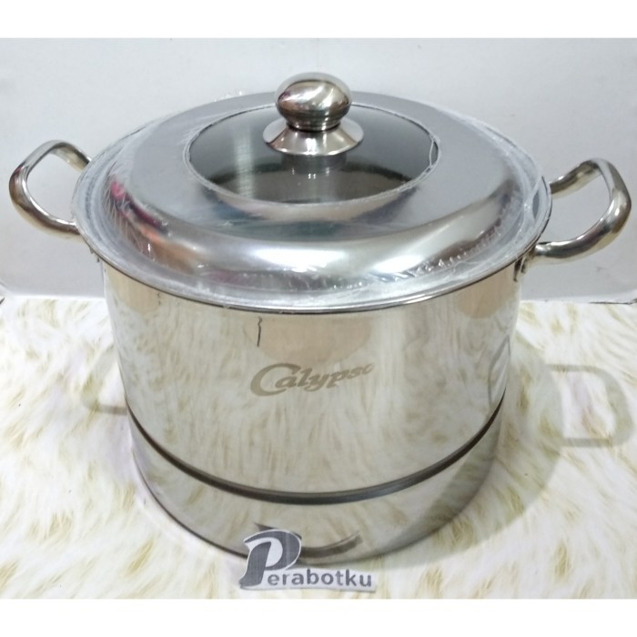 StockPot 30Cm Tutup kaca calypso c-472KC/ Panci Stenlis Serbaguna