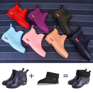 Set Sepatu Kaos  Kaki  Boots Hujan Anti  Air  Slip Bahan 
