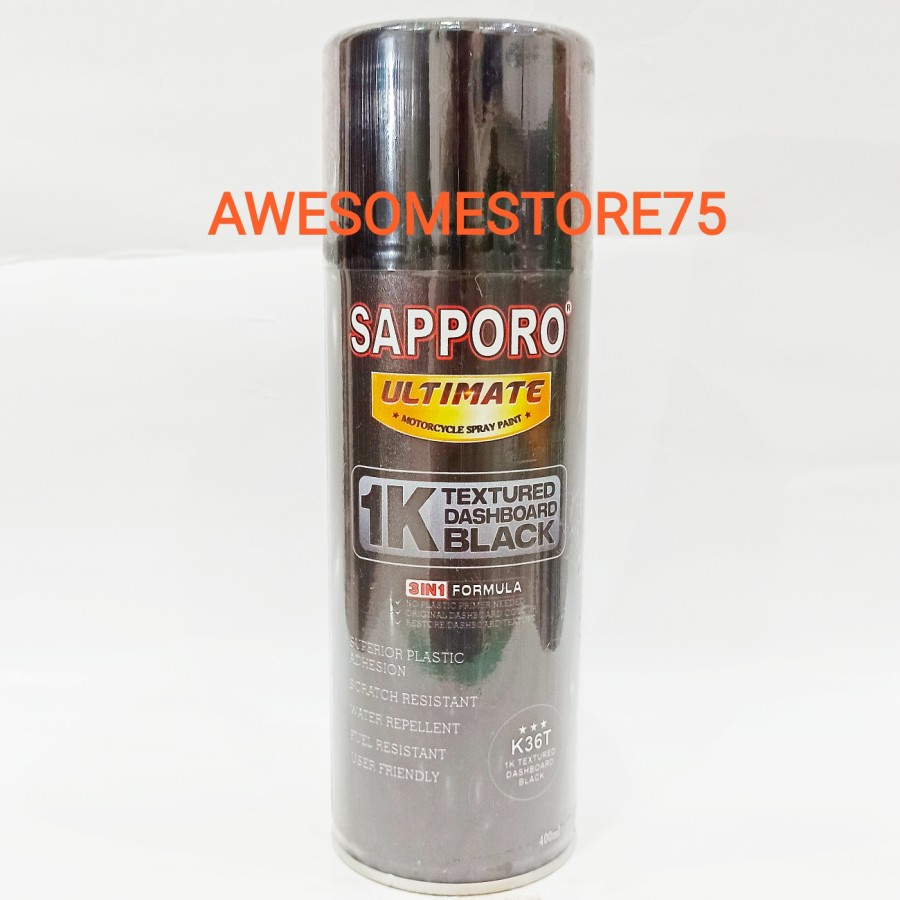 SAPPORO ULTIMATE *** K36T 1K TEXTURED DASHBOARD COATING BLACK Kasar Cat Semprot