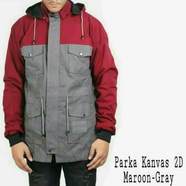 Jaket Parka Kombinasi Pockets Pria/Cowok Murah