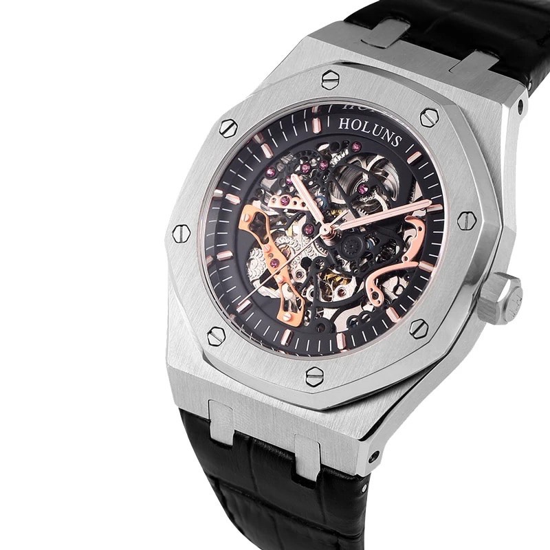 Jam Tangan Pria Automatic Homage AP Skeleton HOLUNS High Quality