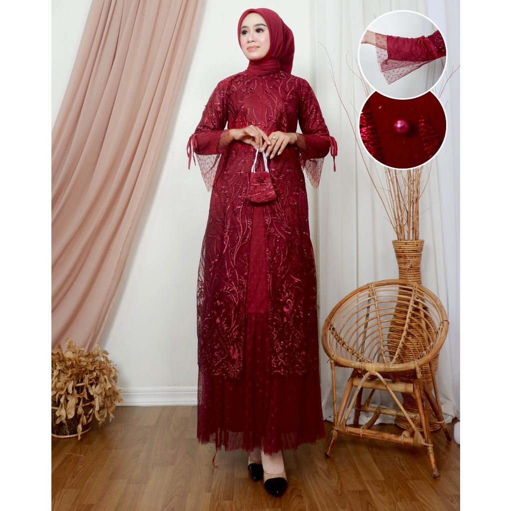 [COD] Bayar di Tempat || Gamis VIOLA || Gamis Wisuda Remaja Terbaru || Terlaris Gamis Pesta Tille Tuton Premium || Gamis Seragam Pesta Modern 2022