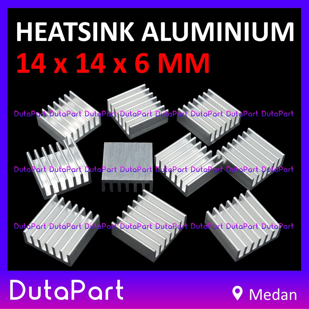 Heatsink Aluminium Pendingin 14x14x6mm 14*14*6mm 14x14x6 mm Heat Sink