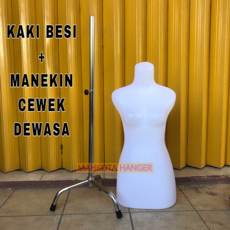 patung/manekin dm bening dewasa plastik+kaki besi