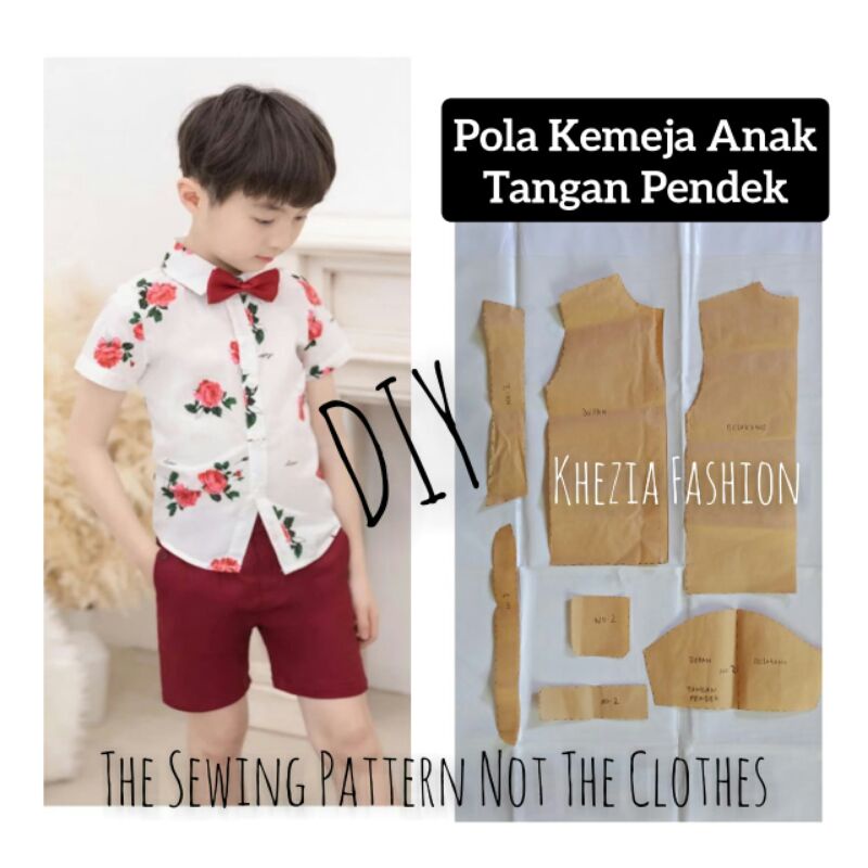Pola Kemeja Anak Lengan Pendek
