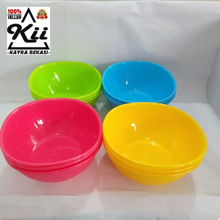 Happy Mangkok Square Bowl 12pcs - Mangkok Warna Cantik - Mangkok Bakso