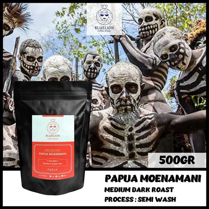 Kopi Bluelion - Papua Moanemani 500g (Single Origin Arabica)