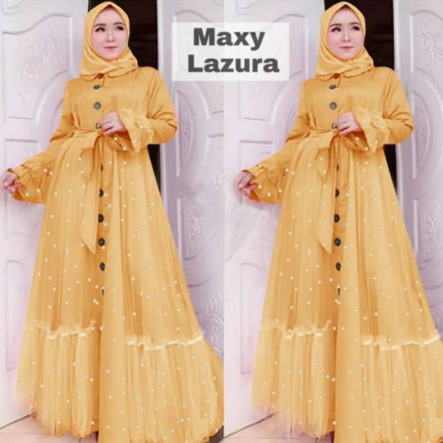 READY STOCK Gamis Maxy Lazura / Gamis Maxy Syakira / Long Dress Wanita / Fashion Muslim Wanita
