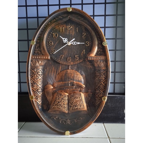 jam dinding kaligrafi Oval Jam Dinding Kaligrafi Arab Islami Unik