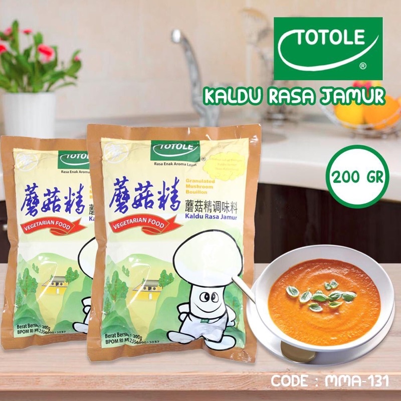 

Kaldu Jamur Totole Vegetarian 200gr Logo Halal