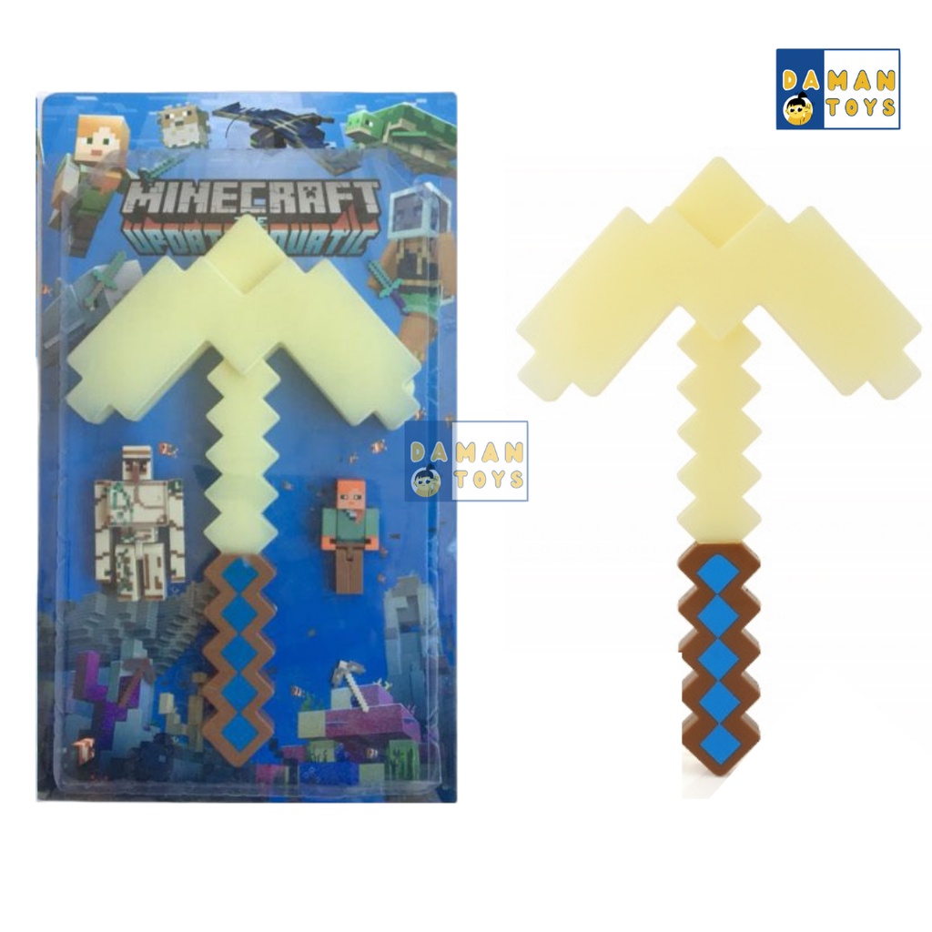 Pedang Mine Craft Lampu Sword Minicraft Pickaxe Mainan Anak Laki Terkini Pedang-Pedangan Nyala Dan Bunyi Murah Diamond Pedang Mine Craft Diamon Kekinian