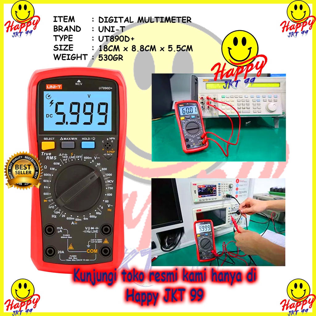 MULTITESTER MULTIMETER AVOMETER TESTER DIGITAL UNI-T UT890D+ UT890 D UT 890D 890