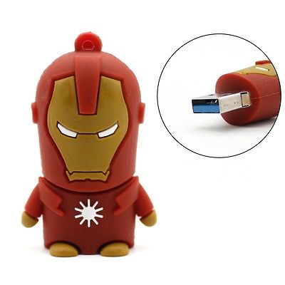 Flashdisk USB Portable High Speed Desain Iron Man Marvel Avengers Tony Stark Bahan Silica gel 8GB / 16GB / 32GB / 64GB / 128G