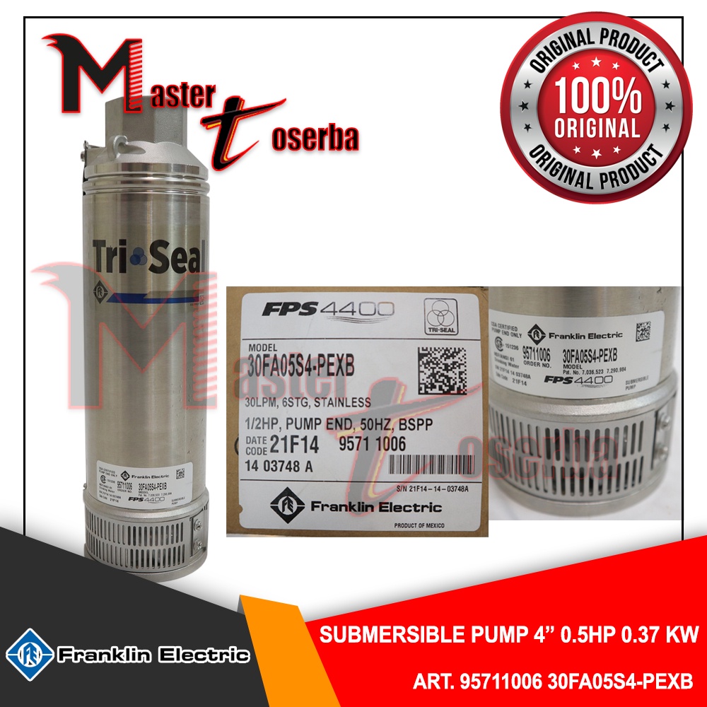 Submersible pump franklin pompa satelit 4 inch 0.37 KW 0.5 HP