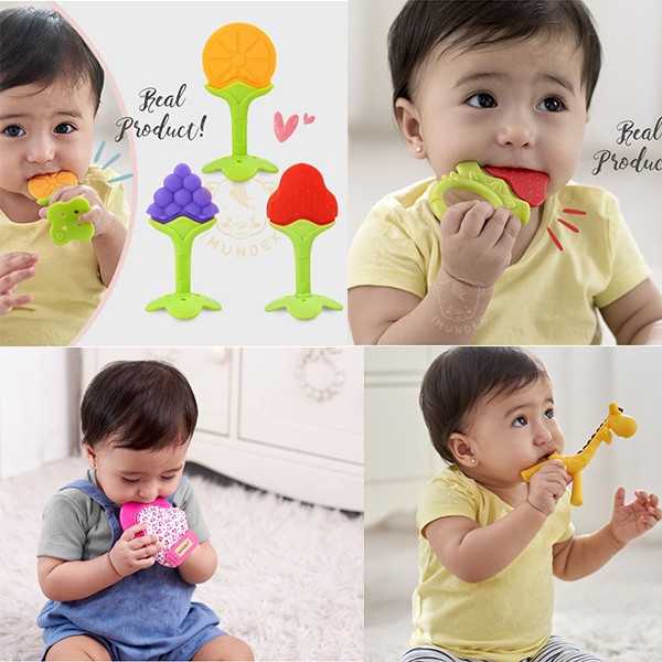 IMUNDEX MURAH GIGITAN BAYI TEETHER BANANA / GIRAFFE / FRUIT GRIP / GLOVE SILICONE