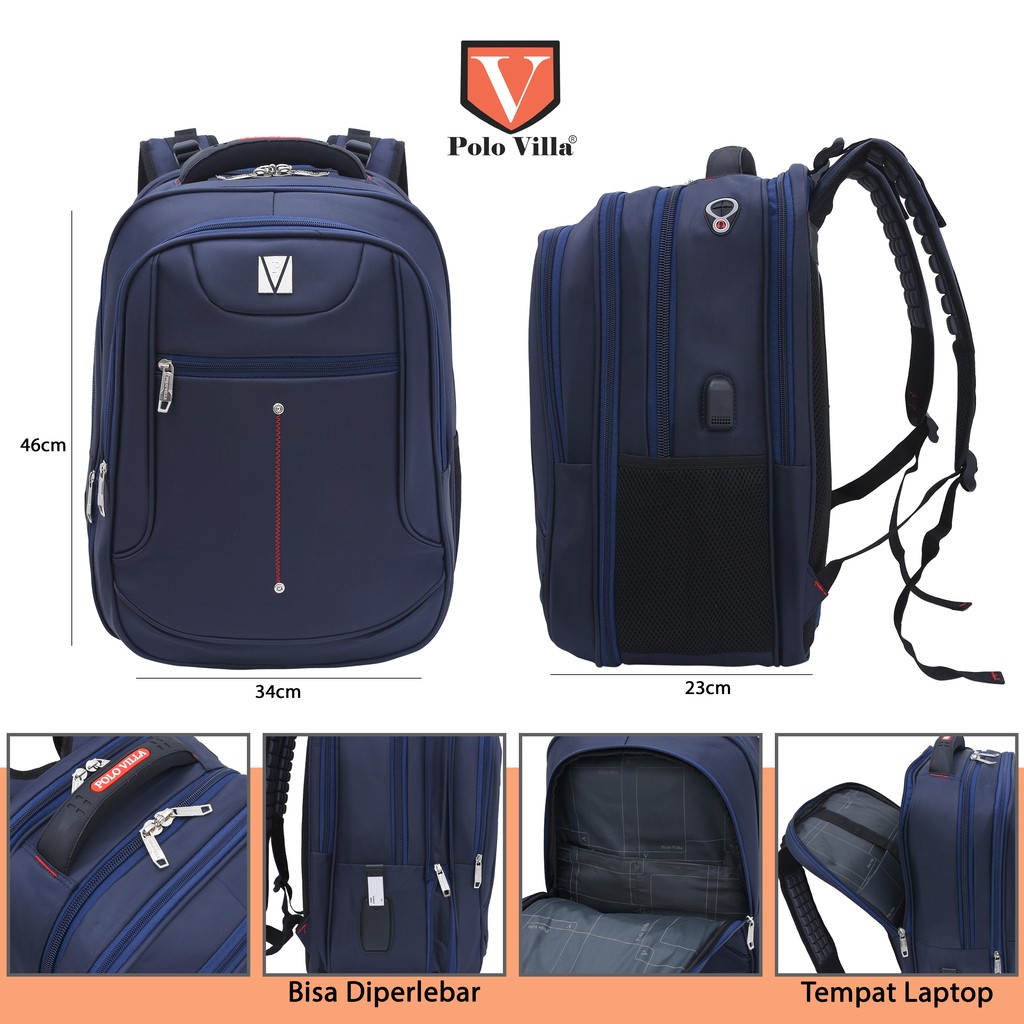 (Toko OB) Tas Murah Sekolah Pria Polo Villa Peregrination Grande 18006 - 35 Liter - 4 Warna Tas Punggung