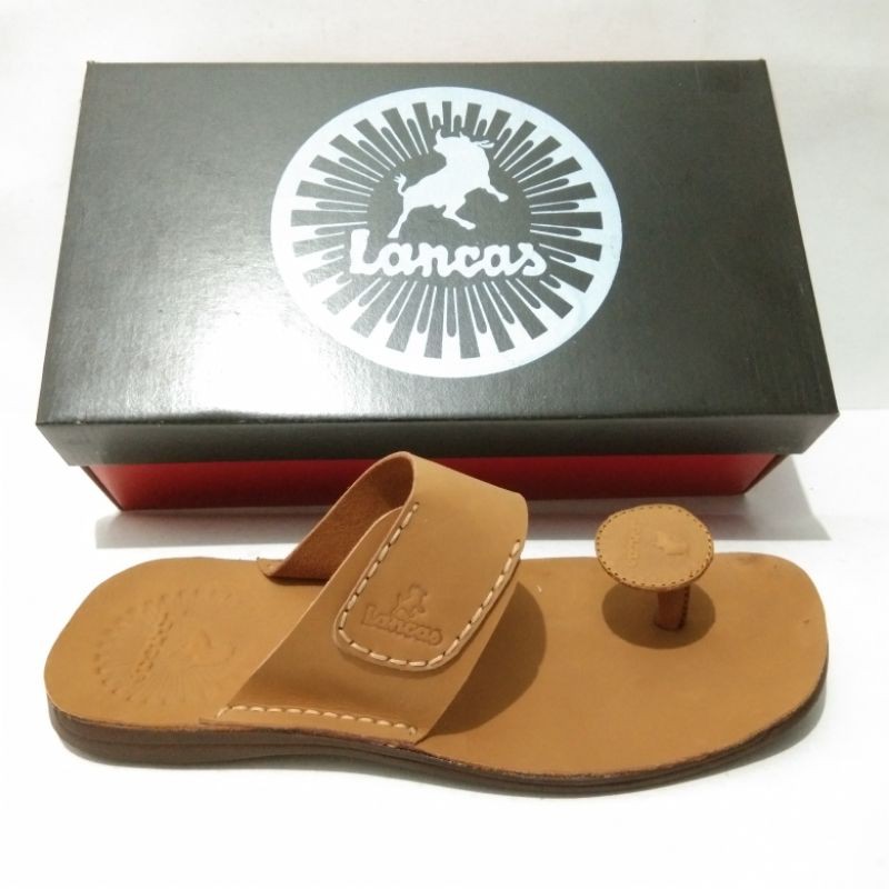 Sandal jepit pria kulit lancas model jamur