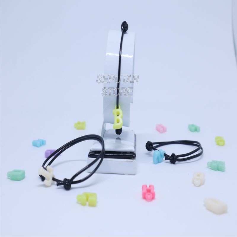 GELANG NAMA INISIAL A-R DADU HURUF WARNA GELANG TERMURAH (COD)