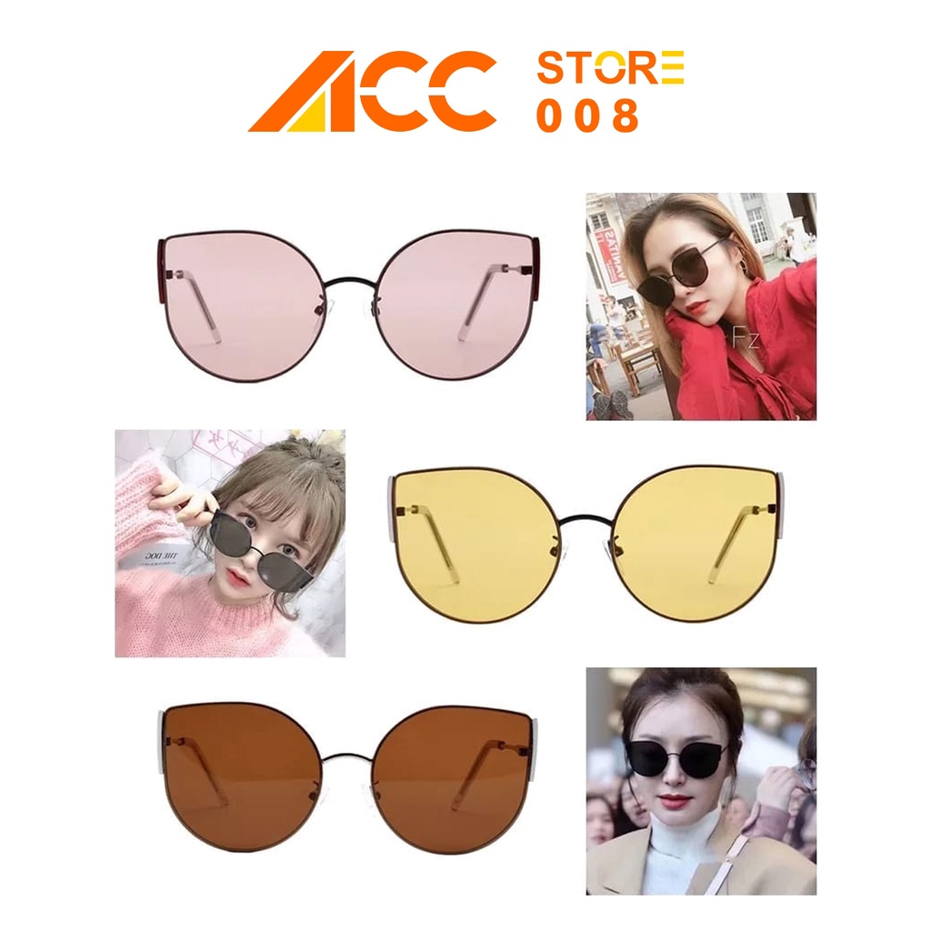 Kacamata Warna Women Sunglasses Korean gf11 Kacamata Fashion Pria / Wanita Cat Eye ACC