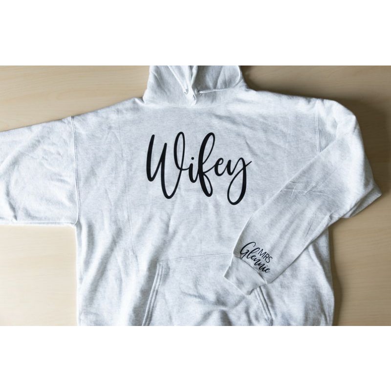 Hoodie Sweater WIFEY WIFE (S - 6XL) Gift for Wife Anniversary COUPLE Mom Bridge Love BIGSIZE OVERSIZE Tumblr Kekinian Jaket Wanita Woman Fashion