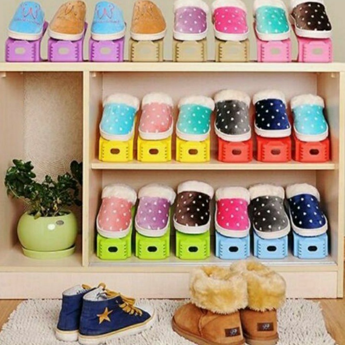 TATAKAN SEPATU SHOES ORGANIZER DOUBLE LAYER 2 TINGKAT TEMPAT SEPATU