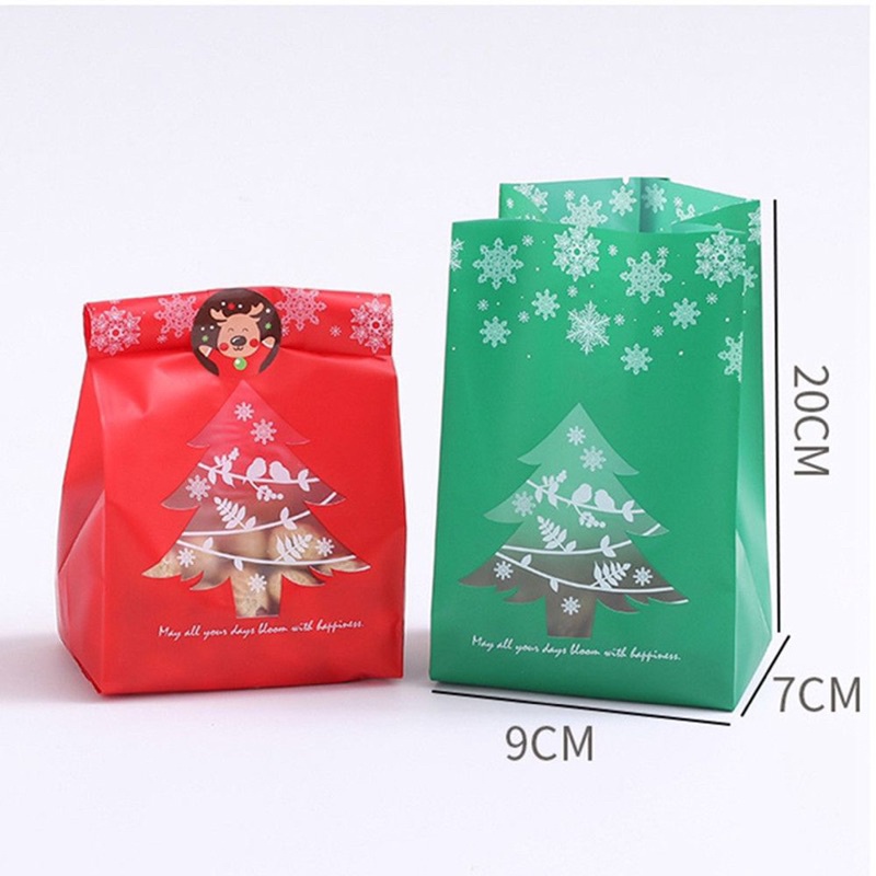 

5pcs plastik kemasan untuk christmas hampers cookie bag kue natal hadiah bingkisan