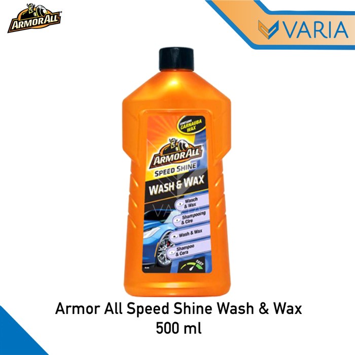 Armor All Speed Shine Wash &amp; Wax Liquid 500 ml Shampoo Cuci Mobil