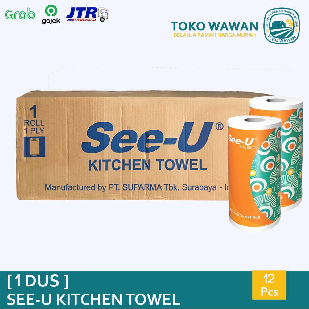 Tissue SEE-U Classic Kitchen Towel  / 1 DUS / KARTON isi 12 ROLL / HARGA GROSIR