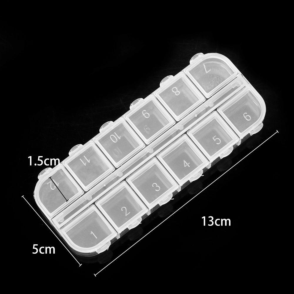 PREVA 12 Grids Storage Boxes Jewerly Collection Drug Pill Holder Clear Plastic Craft Organizer