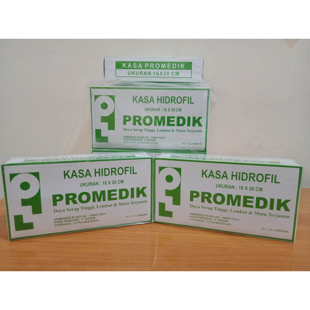KASA Sterill Hidrofil PROMEDIK 16x20 cm isi 16 Lembar