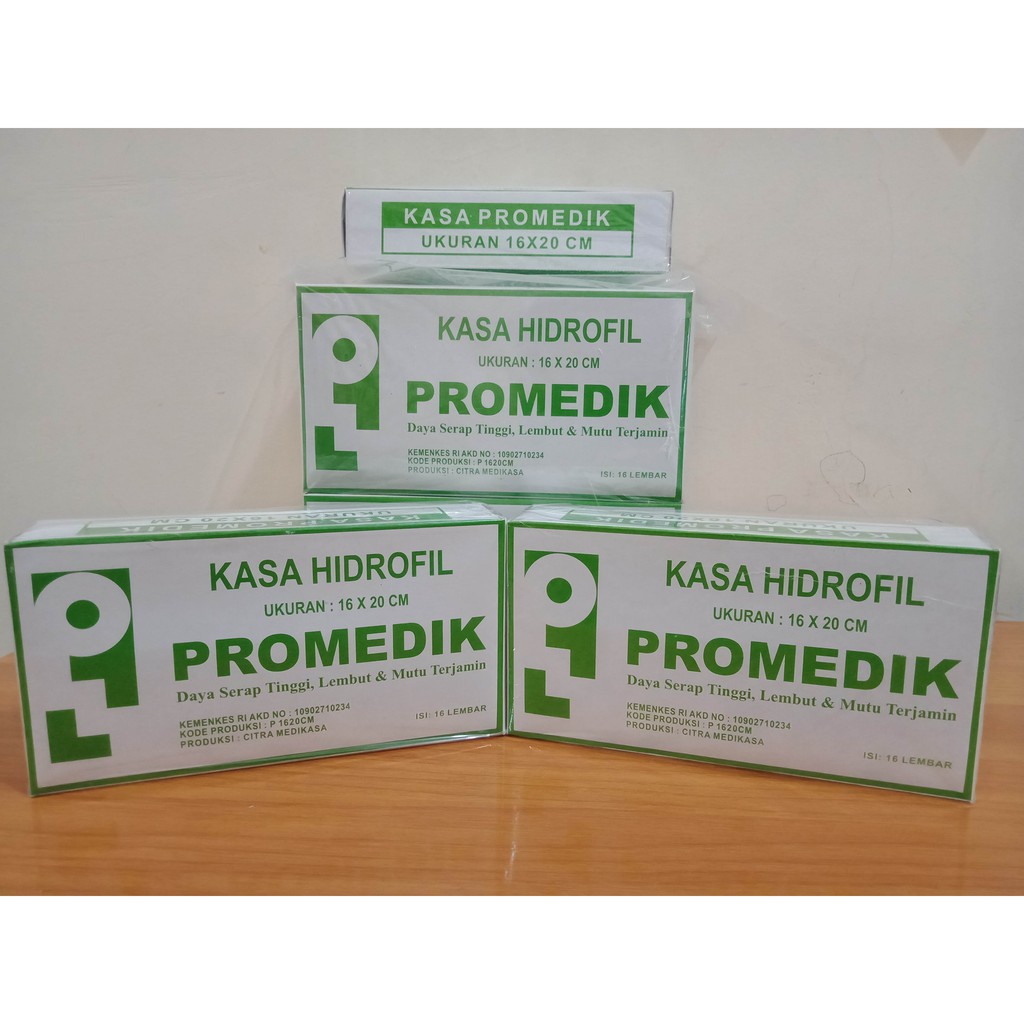 KASA Sterill Hidrofil PROMEDIK 16x20 cm isi 16 Lembar