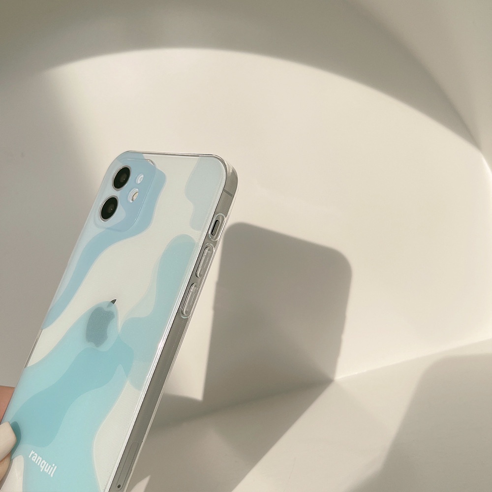 IPHONE Casing Handphone TPU Lembut Warna Biru Untuk Iphone14 13 12 Mini 11 Pro Max X XS Xr8 7 PLUS