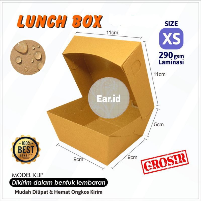 Lunch box size XS 290gsm kotak makan kertas kraft dimsum