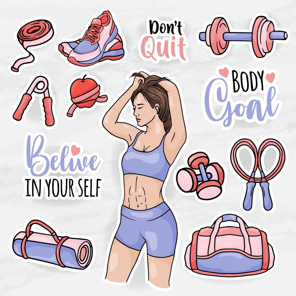 

Girls Sticker / sticker Girls Sport Hijab Traveling / Sticker GYM stiker jurnal travel / aesthetic journal sticker