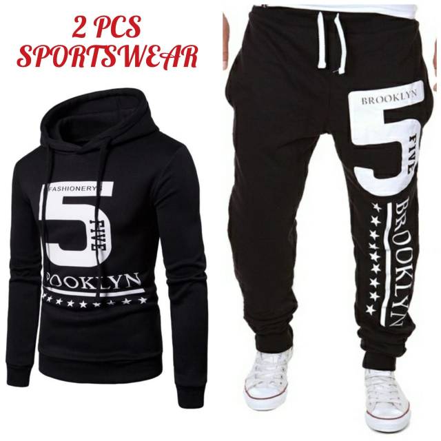 TOTOTAshop.Setelan pakaian pria BROOKLYNCS.Bahan babyterrys full,motif sablon halus.