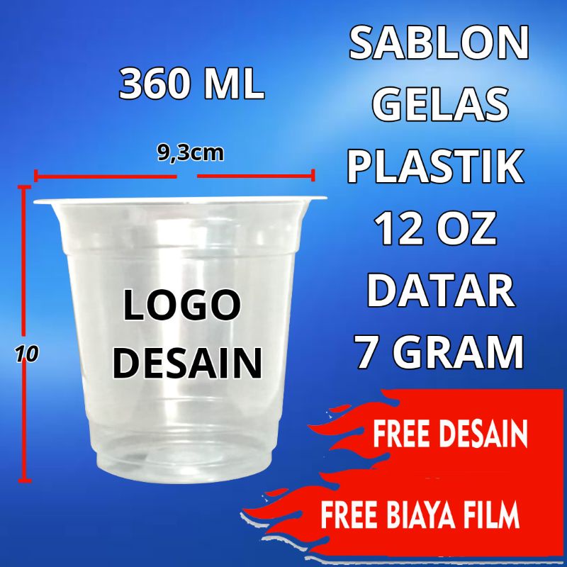 Jual Sablon Gelas Plastik 12oz Datar 7 Gram Bisa Di Seal Premium Shopee Indonesia 5041
